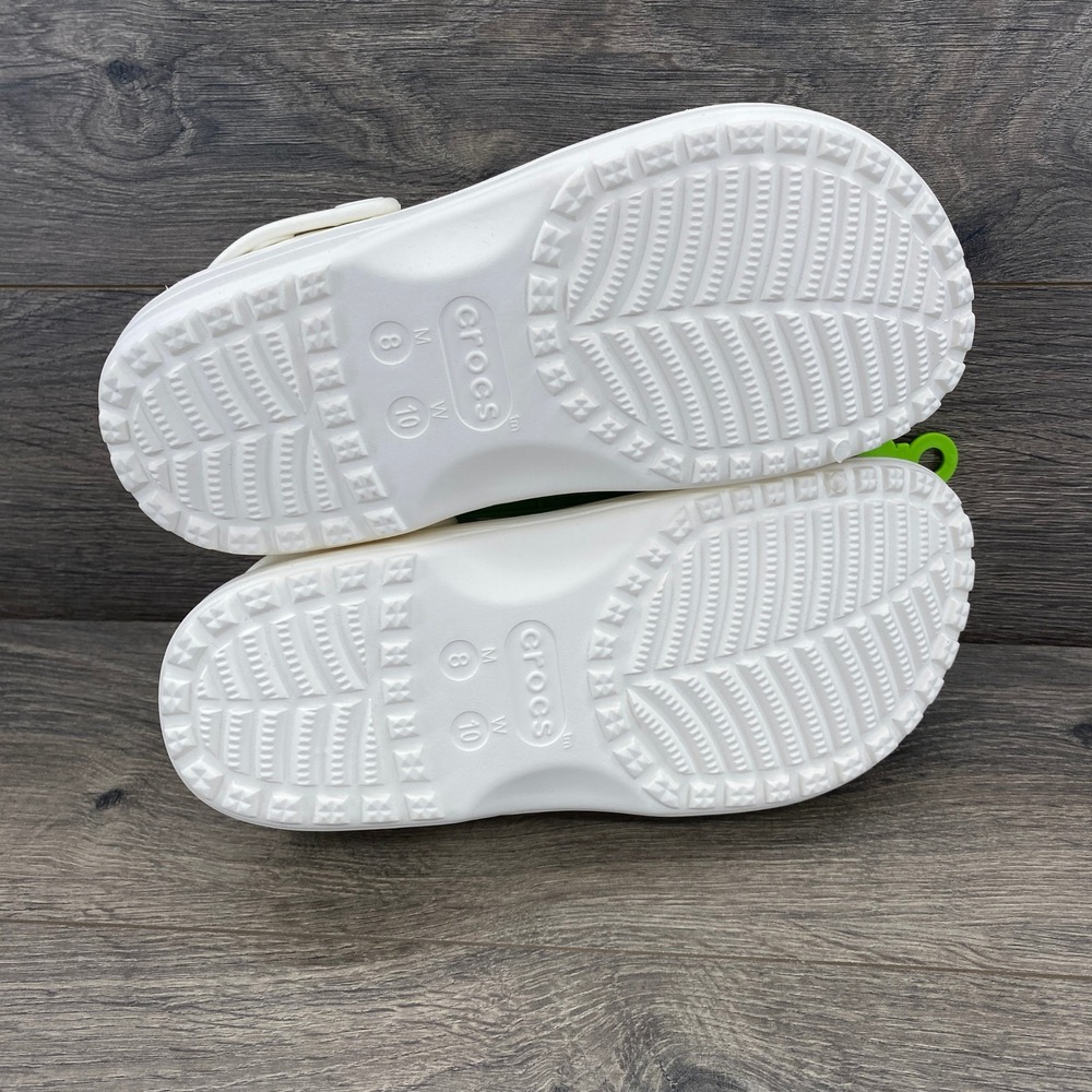 Crocs  Clog White Flower Cutout Slip On Men's Size 8 Women's 10 - Picture 6 of 10
